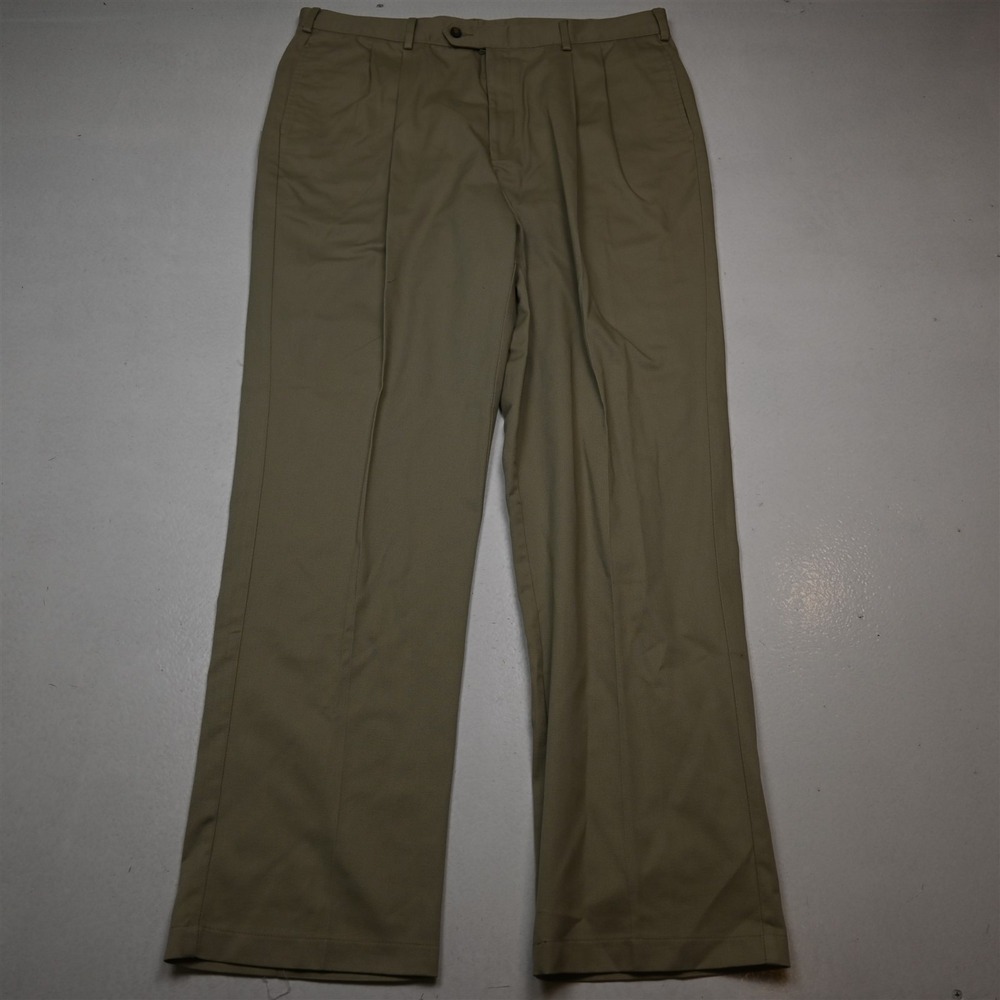 Deadstock Y2K Tommy Traveler 40x34 Khaki Wrinkle Resistant Pleated Mens Pants‎